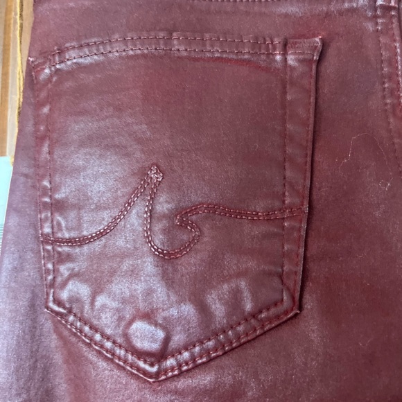 AG Farrah skinny ankle leatherette LT Dark sangria. NWT. - Picture 3 of 7